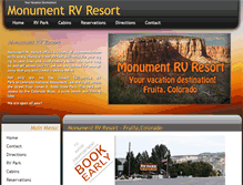 Tablet Screenshot of monumentrvresort.com